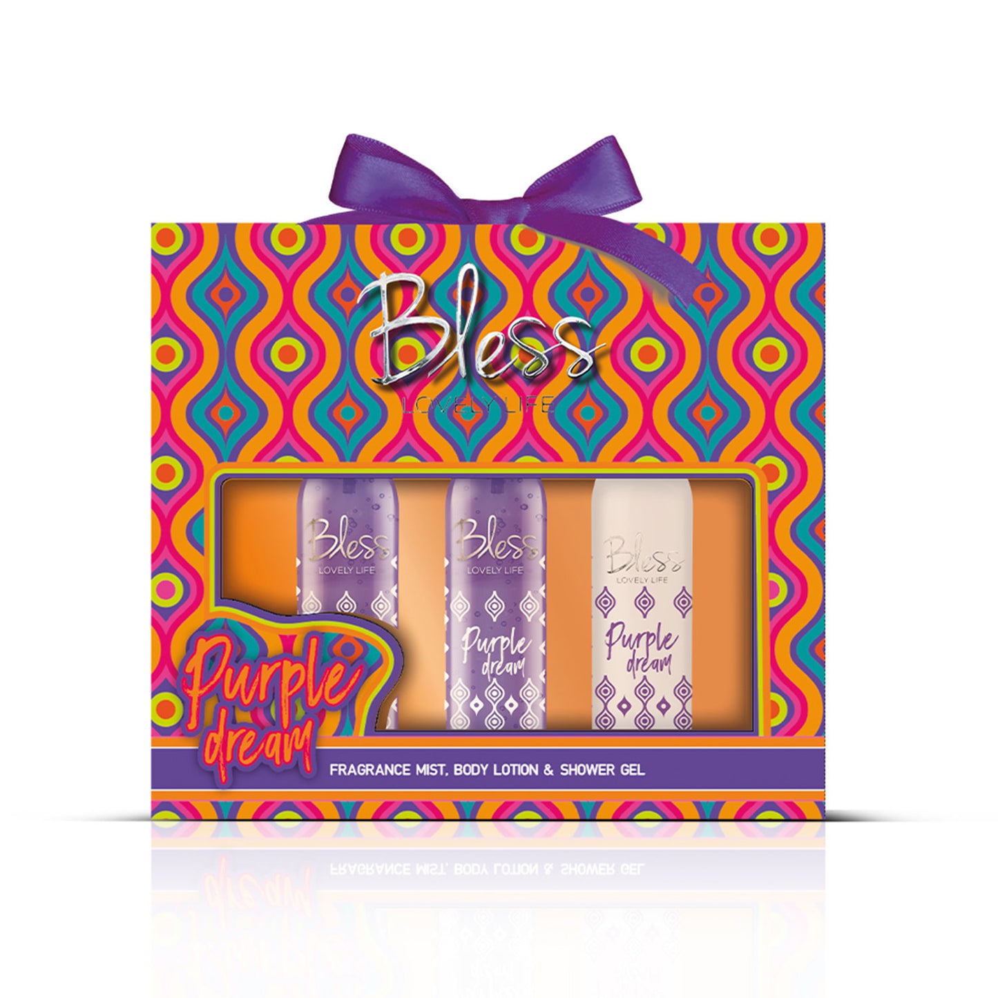 TRIO BODY SPLASH 125 ML + SHOWER GEL 120 ML + BODY LOTION 110 GR PURPLE DREAM