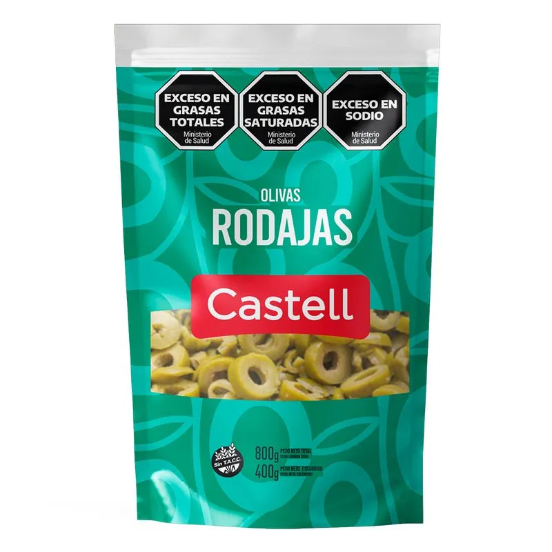 ACEITUNAS VERDES RODAJAS DOY PACK CASTELL
