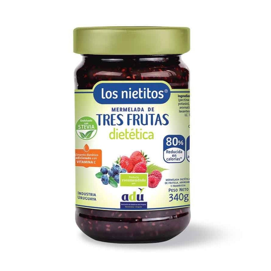 MERMELADA 3 FRUTAS DIETÉTICA X 340G