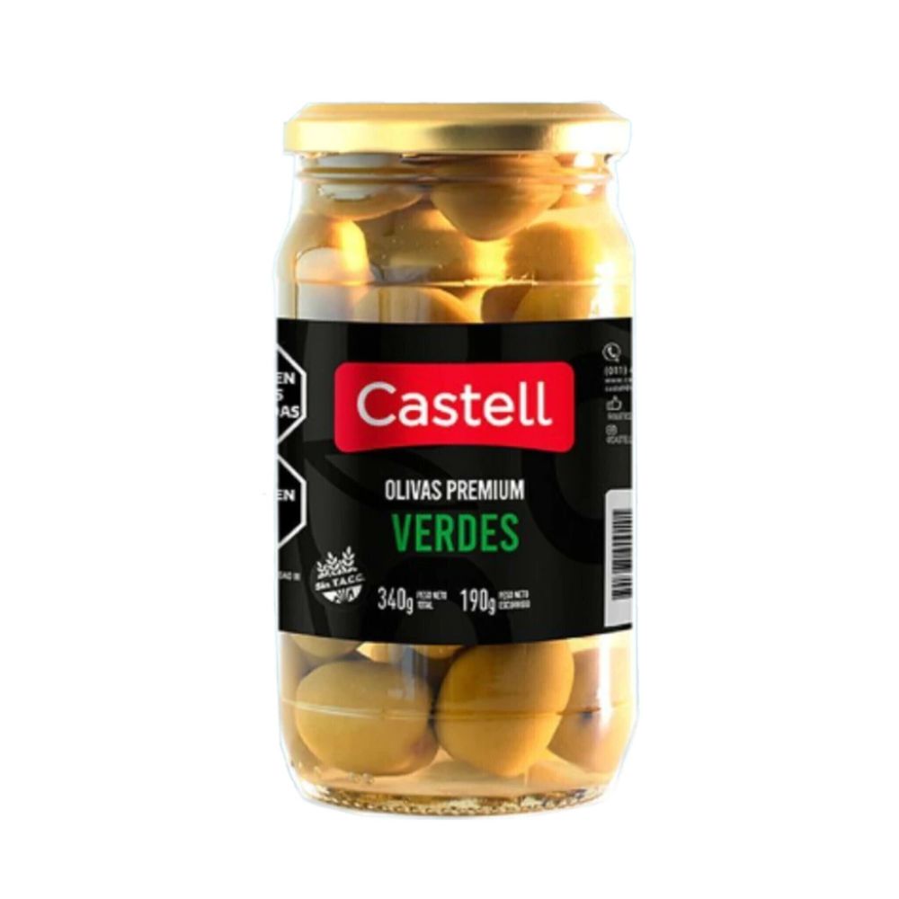 ACEITUNA VERDE PREMIUM FCO X 190 GR CASTELL