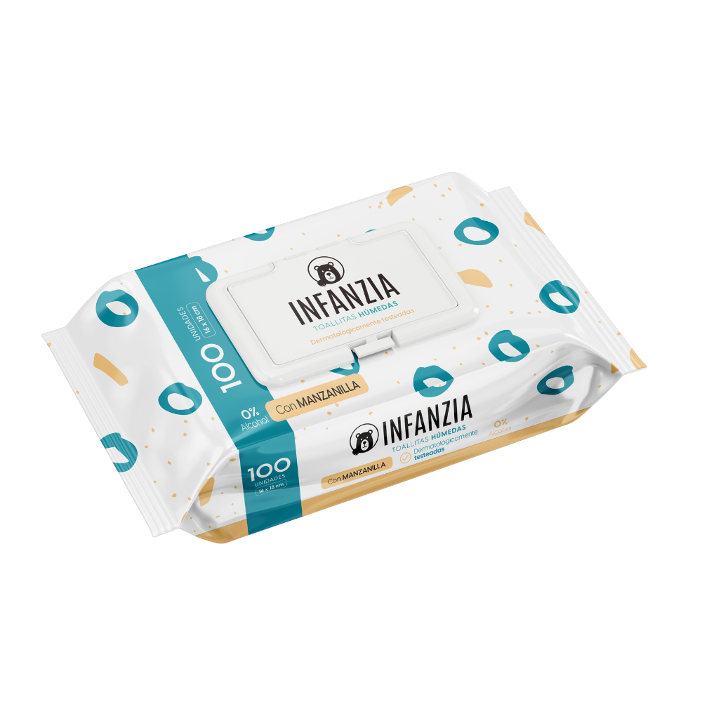 TOALLITAS BABY MANZANILLA C/TAPA X 100 U INFANZIA