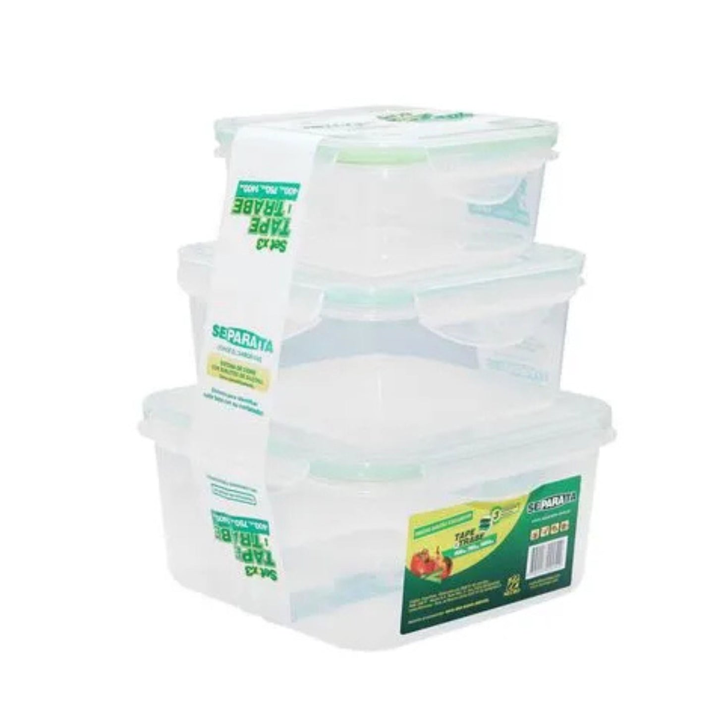 SET X3 TAPE Y TRABE CONTENEDORES DE PLASTICO SEPARATA