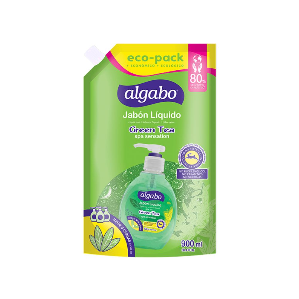 JABON LIQUIDO ALGABO DOY PACK GREEN TEA 900 ML