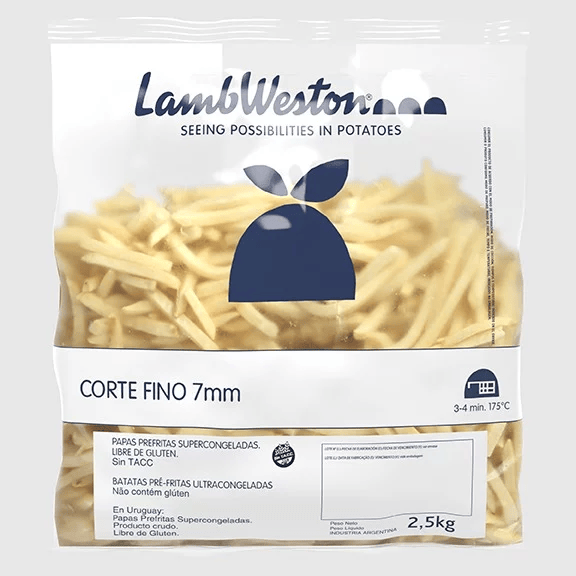 PAPAS CONGELADAS CORTE FINO 7X7