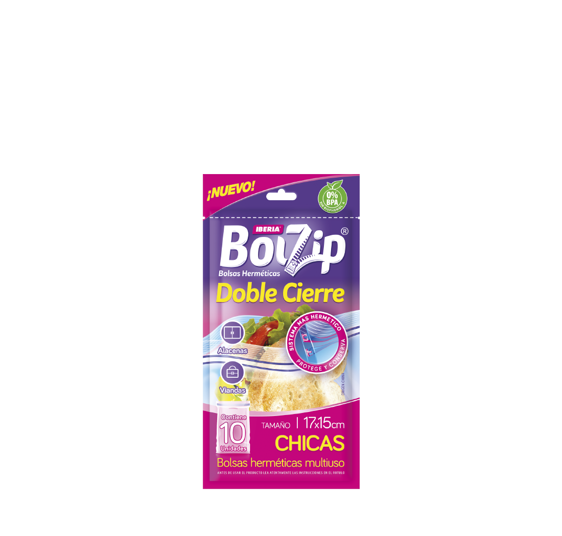BOLZIP DOBLE CIERRE 10UND 17X15 CM CHICA