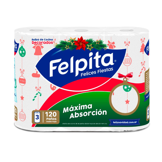 ROLLO COCINA X 3 NAVIDAD (120 hojas)