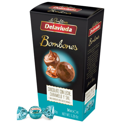 BOMBONES CHOCOLATE CON LECHE CARAMELO Y SAL 150G