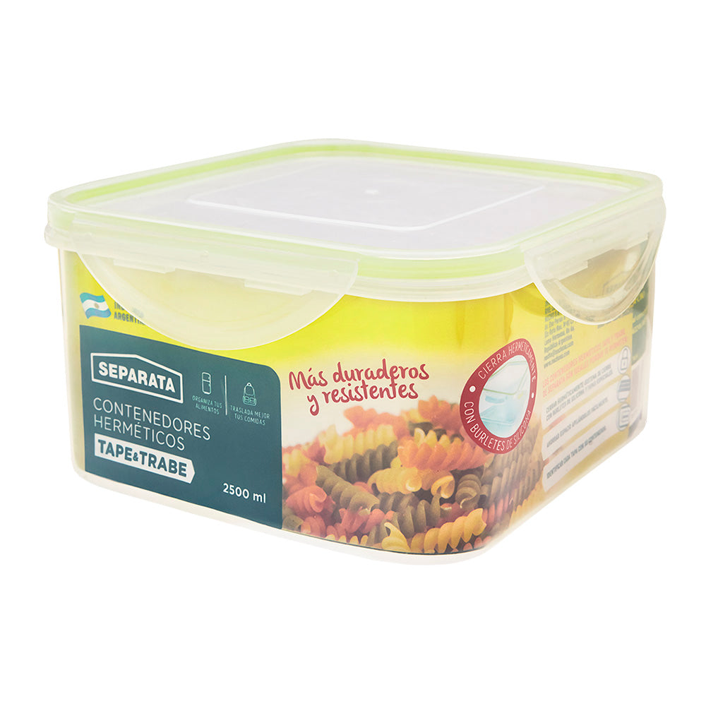 TAPE Y TRABE CONTENEDOR DE PLASTICO 2500ML SEPARATA