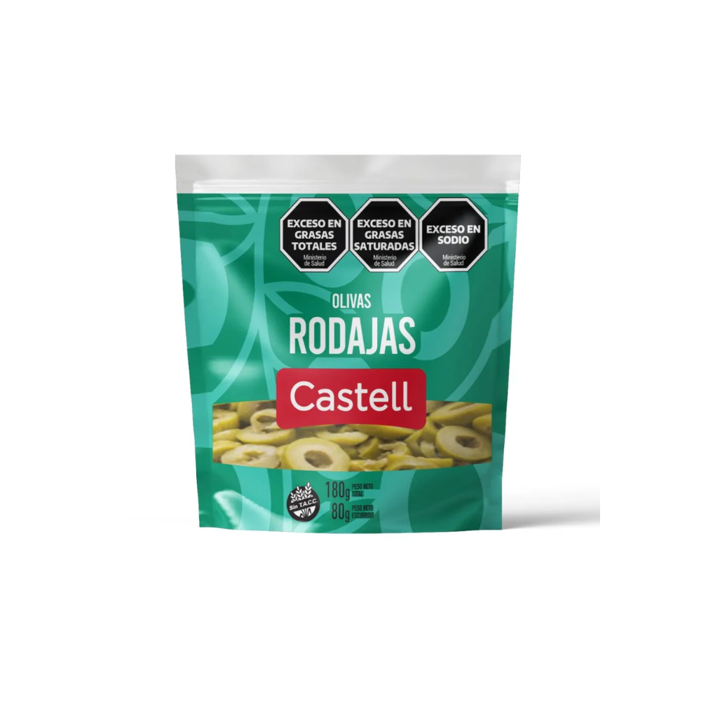 ACEITUNAS VERDES RODAJAS DOY PACK  CASTELL