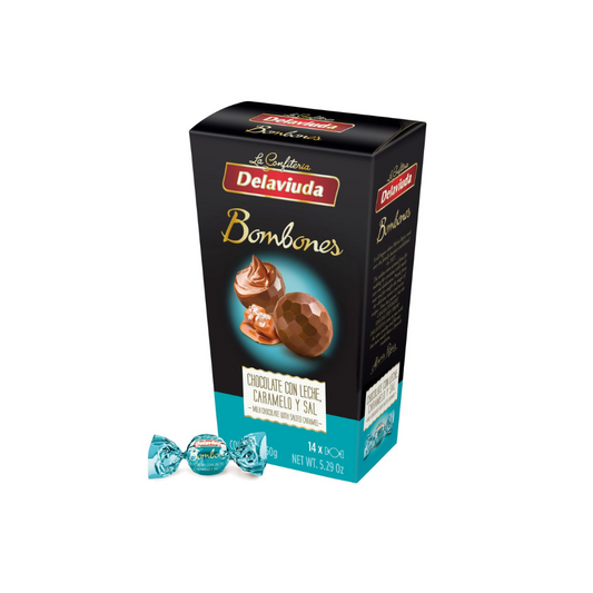 BOMBONES CHOCOLATE CON LECHE CARAMELO Y SAL 150G