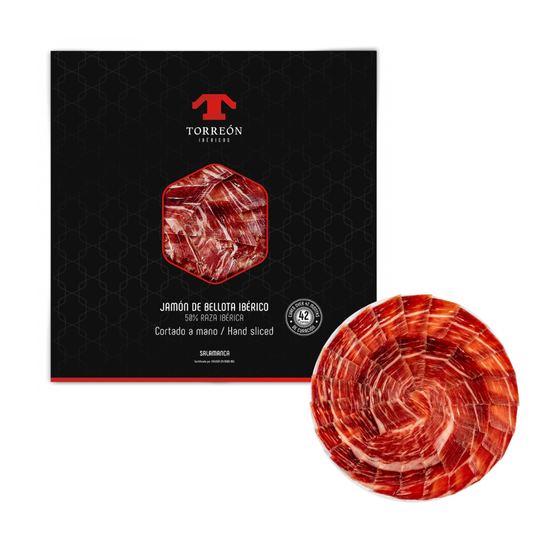 Jamón de bellota ibérico 50%  cortado a cuchillo 60gr