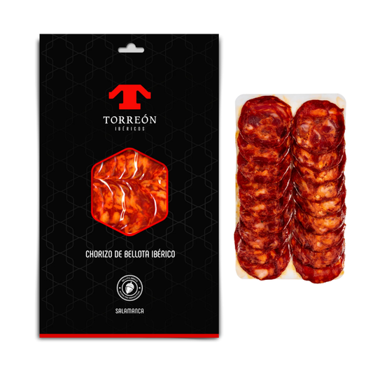 Chorizo de bellota ibérico cortado a maquina 50 gr
