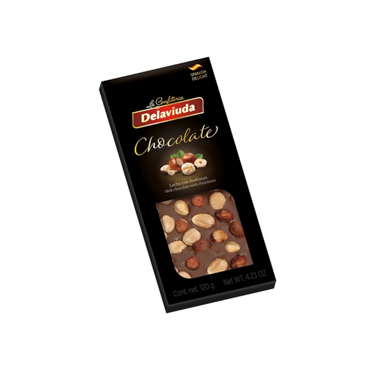 DELAVIUDA CHOCOLATE LECHE C/ AVELLANAS 130G