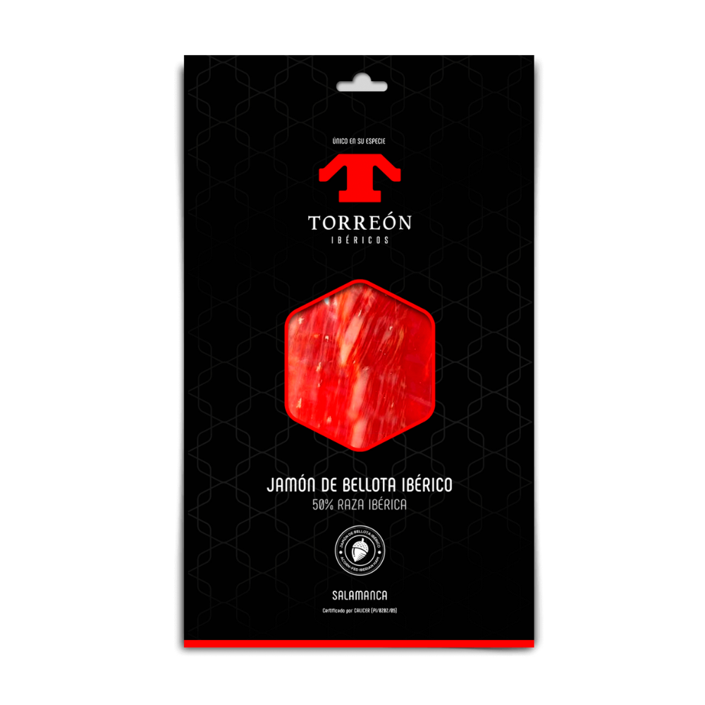 Jamón de bellota ibérico 50%  cortado a maquina 80gr