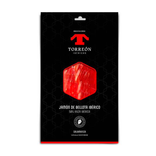 Jamón de bellota ibérico 50%  cortado a maquina 80gr