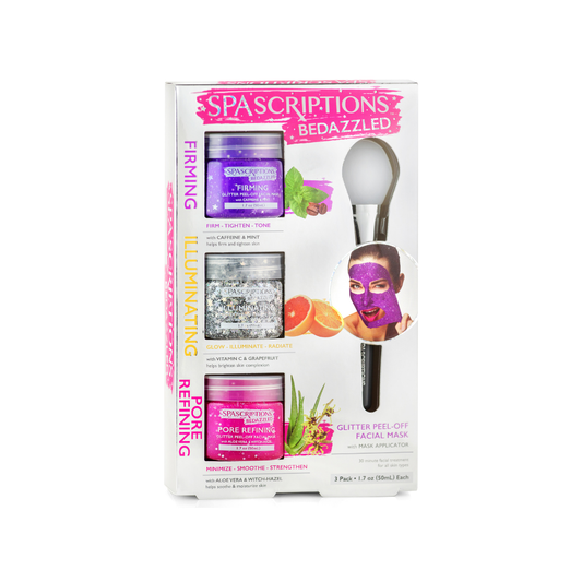 SET MASCARA FACIAL METALIZADAS CON GLITTER - PEEL OFF