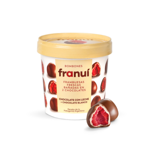 FRAMBUESAS FRESCAS CHOCOLATE CON LECHE 150 GR