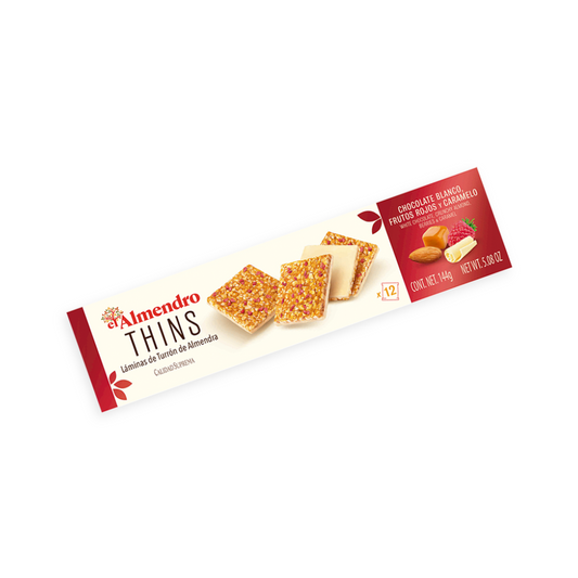 THINS CHOCO BLANCO  FRUTOS ROJOS 144G