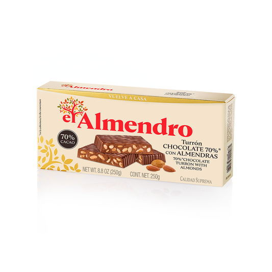 TURRON CHOCO 70% CON ALMENDRAS 285G