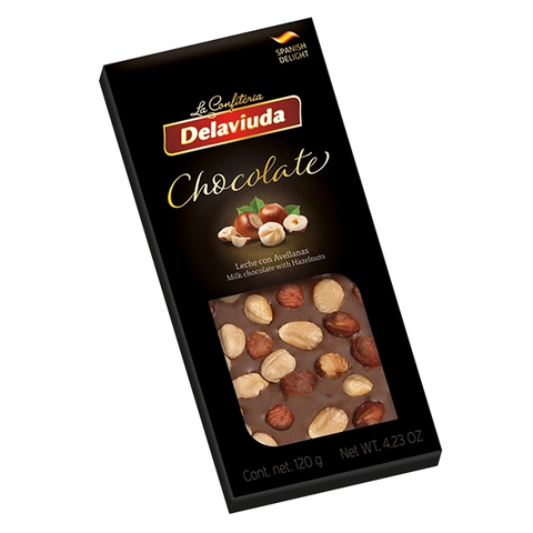 DELAVIUDA CHOCOLATE LECHE C/ AVELLANAS 130G