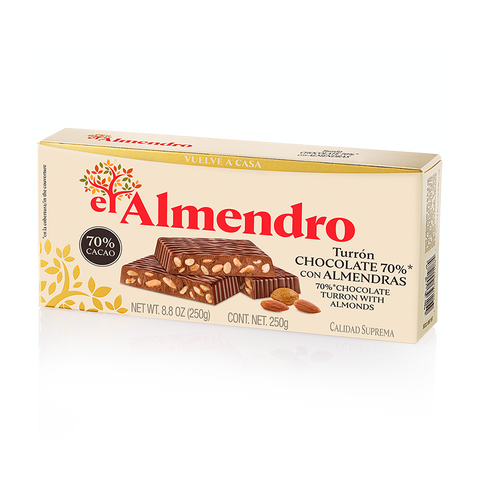TURRON CHOCO 70% CON ALMENDRAS 285G