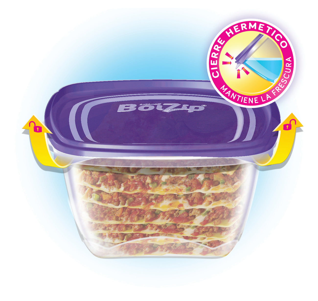 BOLZIP CONTENEDORES CUADRADOS  2 UNI X 1300ML