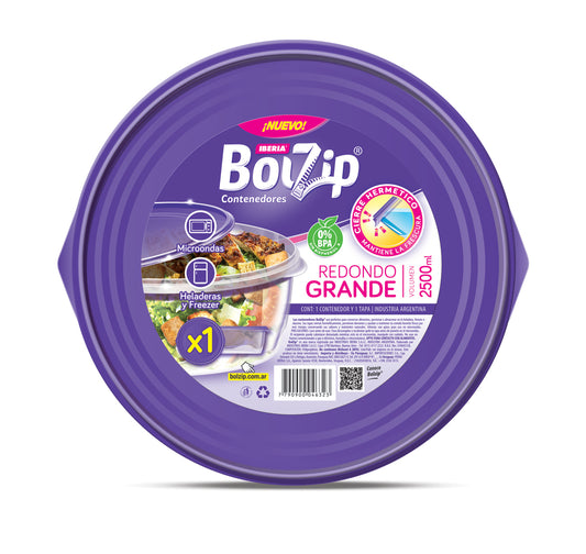 BOLZIP CONTENEDOR REDONDO 1 UNIDAD x 2500ml