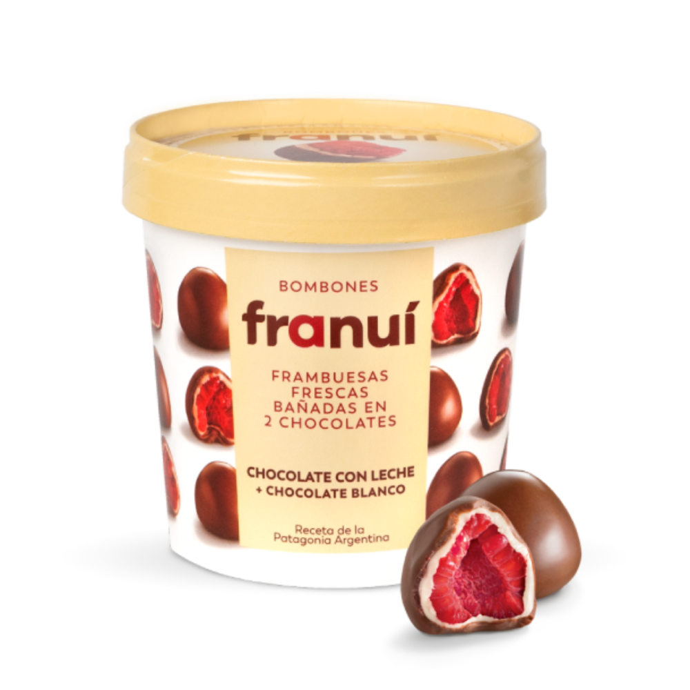 FRAMBUESAS FRESCAS CHOCOLATE CON LECHE 150 GR