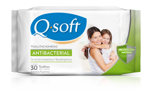 TOALLITAS ANTI-BACTERIALES QSOFT X 30UND