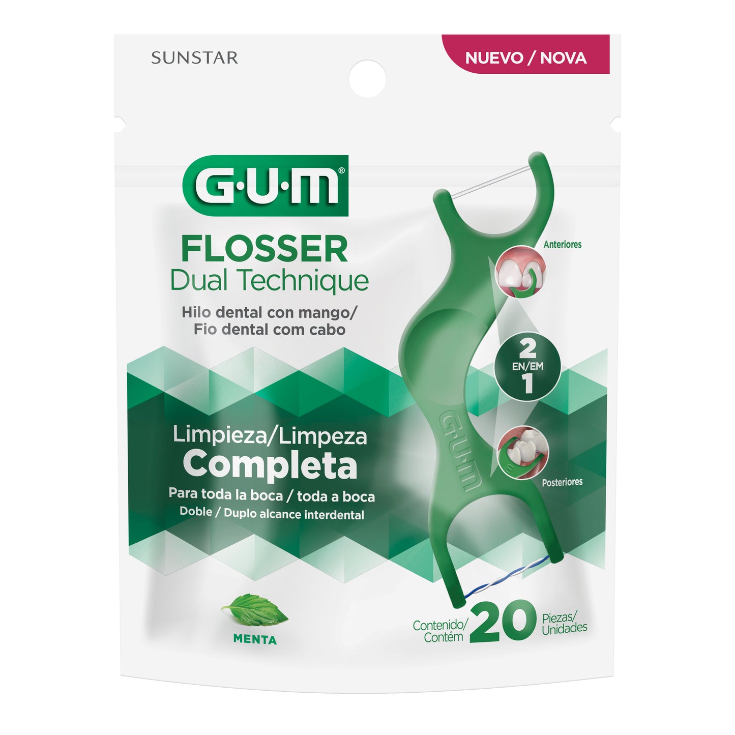 GUM FLOSSERS DUAL TECHNIQUE X 20 UND