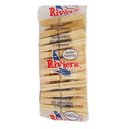 BROCHES DE MADERA X 12 UND RIVIERA