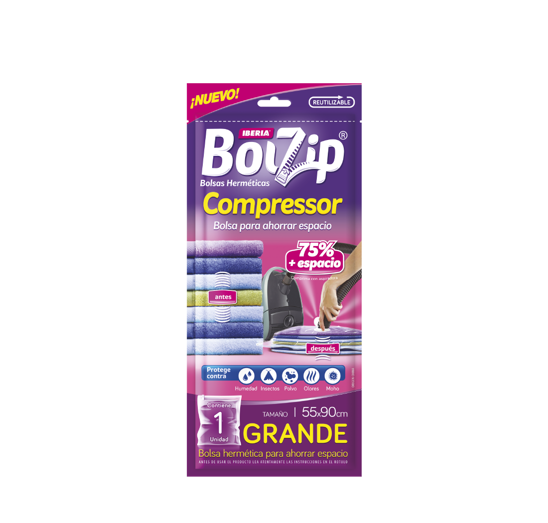 BOLZIP BOLSAS COMPRESSOR 55X90 GRANDES