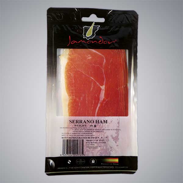 JAMON SERRANO LONCHAS 100 GR JAMONDOR