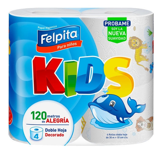 PAPEL HIGIÉNICO X 4 KIDS 30 M FELPITA