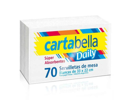 SERVILLETA BLANCA CARTABELLA 70 UNIDADES