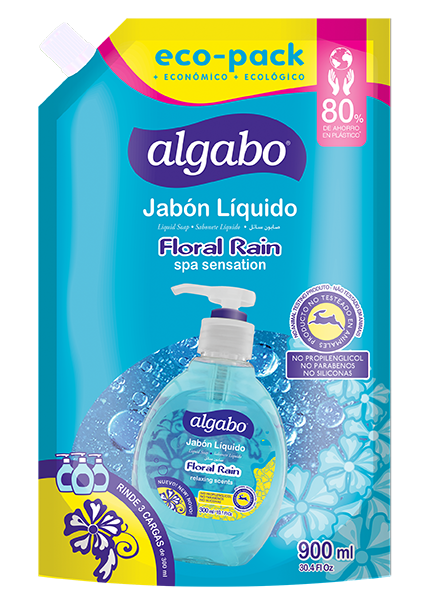 JABON LIQUIDO ALGABO DOY PACK FLORAL 900 ML