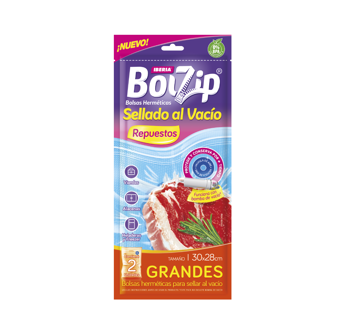 BOLZIP BOLSAS HERMETICAS REP 30X28 GRANDE